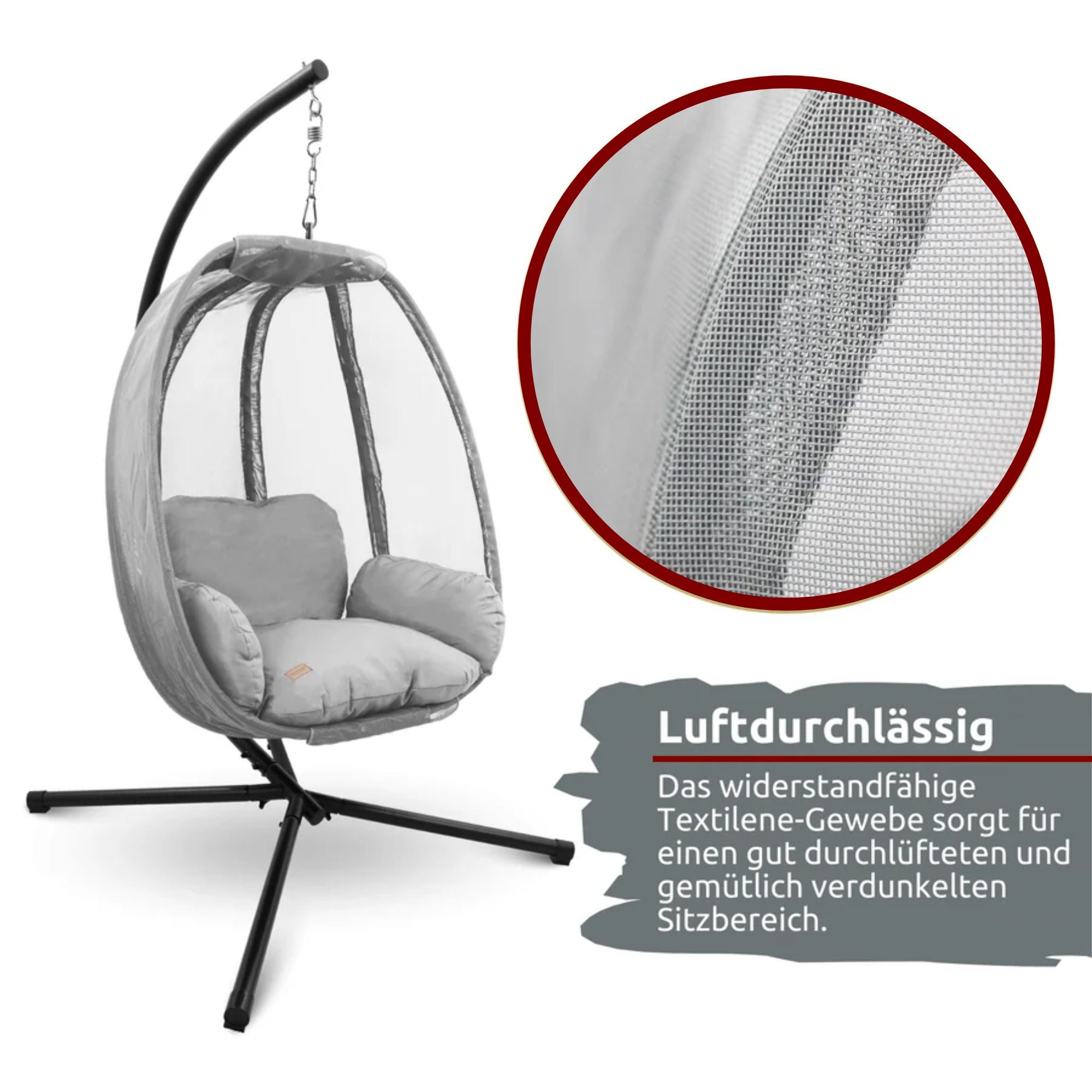 Hängesessel mit Gestell I Indoor & Outdoor inkl. Kuscheldecke