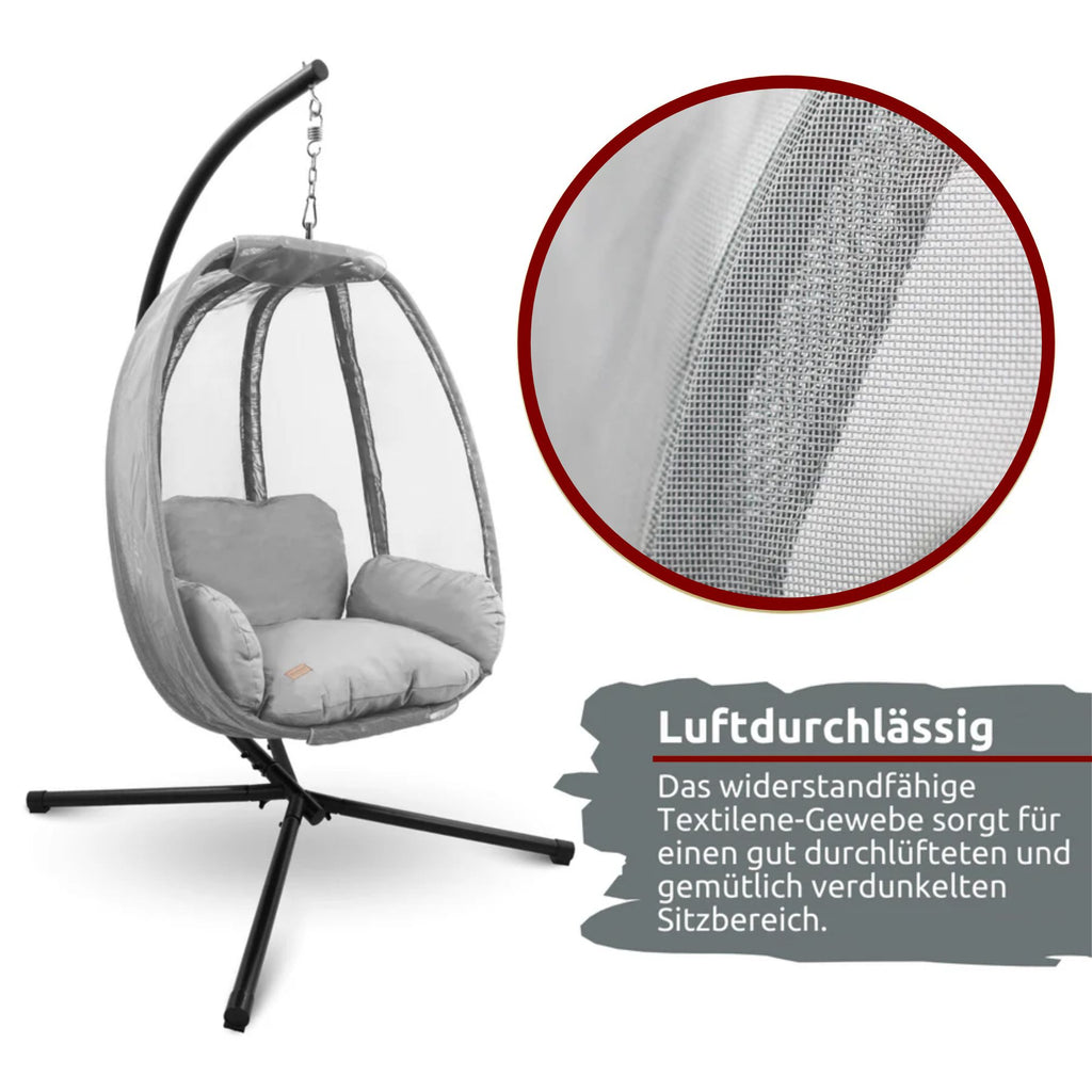 Hängesessel mit Gestell I Indoor & Outdoor inkl. Kuscheldecke