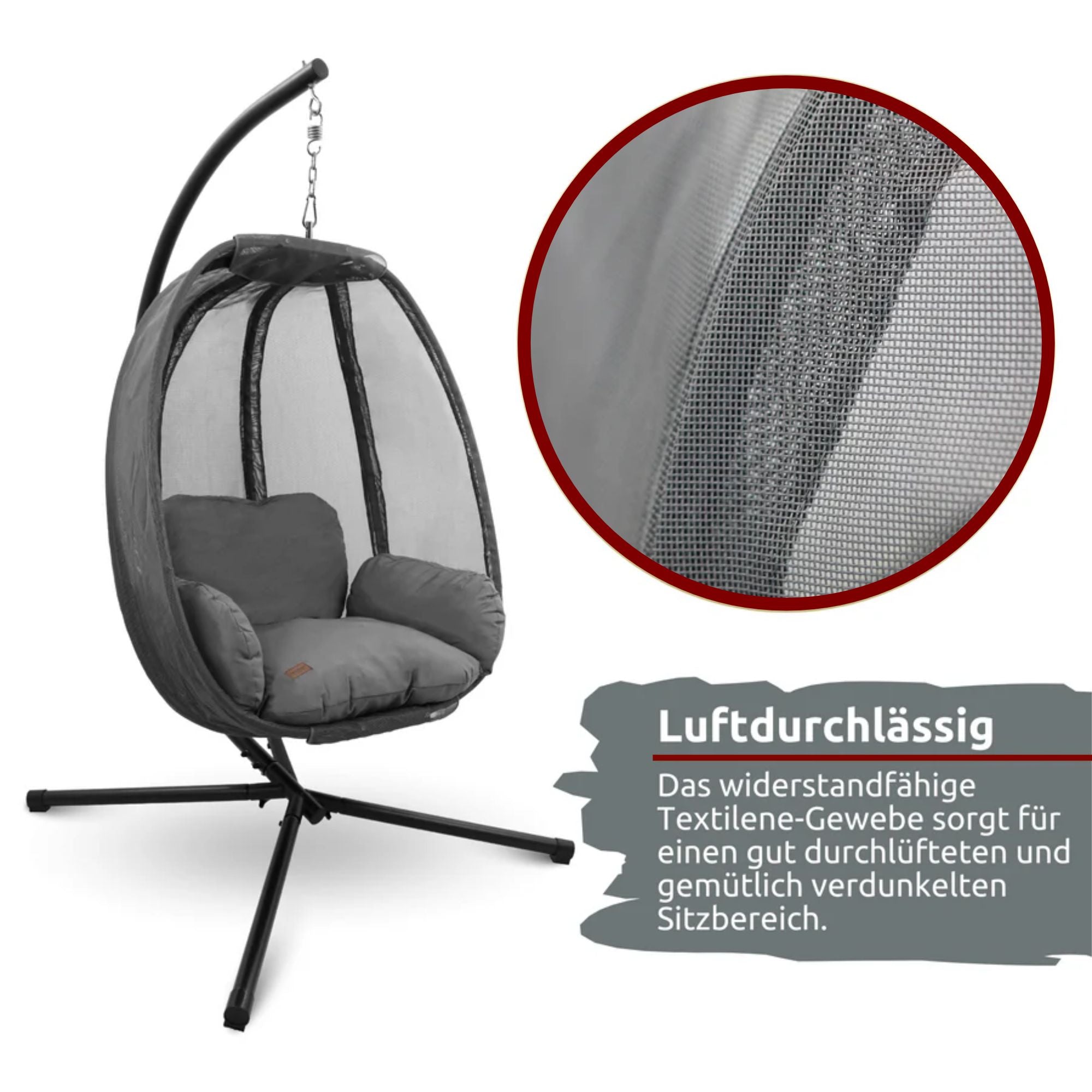 Hängesessel mit Gestell I Indoor & Outdoor inkl. Kuscheldecke