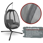 Hängesessel mit Gestell I Indoor & Outdoor inkl. Kuscheldecke Hellgrau