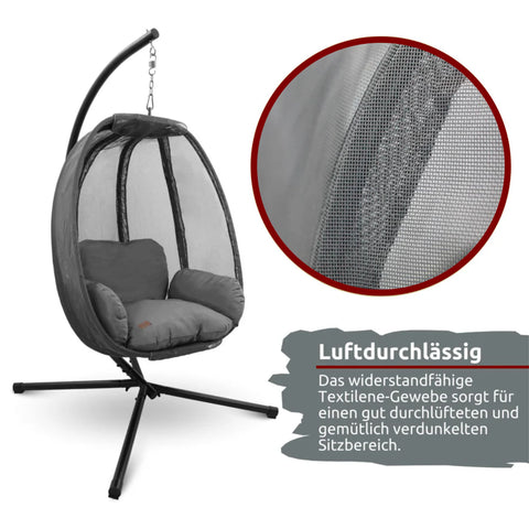 Hängesessel mit Gestell I Indoor & Outdoor inkl. Kuscheldecke