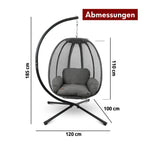 Hängesessel mit Gestell I Indoor & Outdoor inkl. Kuscheldecke Hellgrau