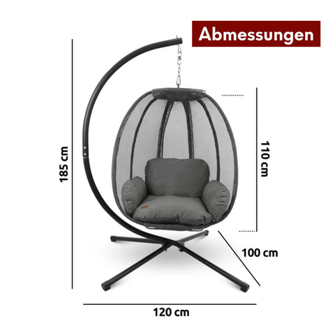 Hängesessel mit Gestell I Indoor & Outdoor inkl. Kuscheldecke