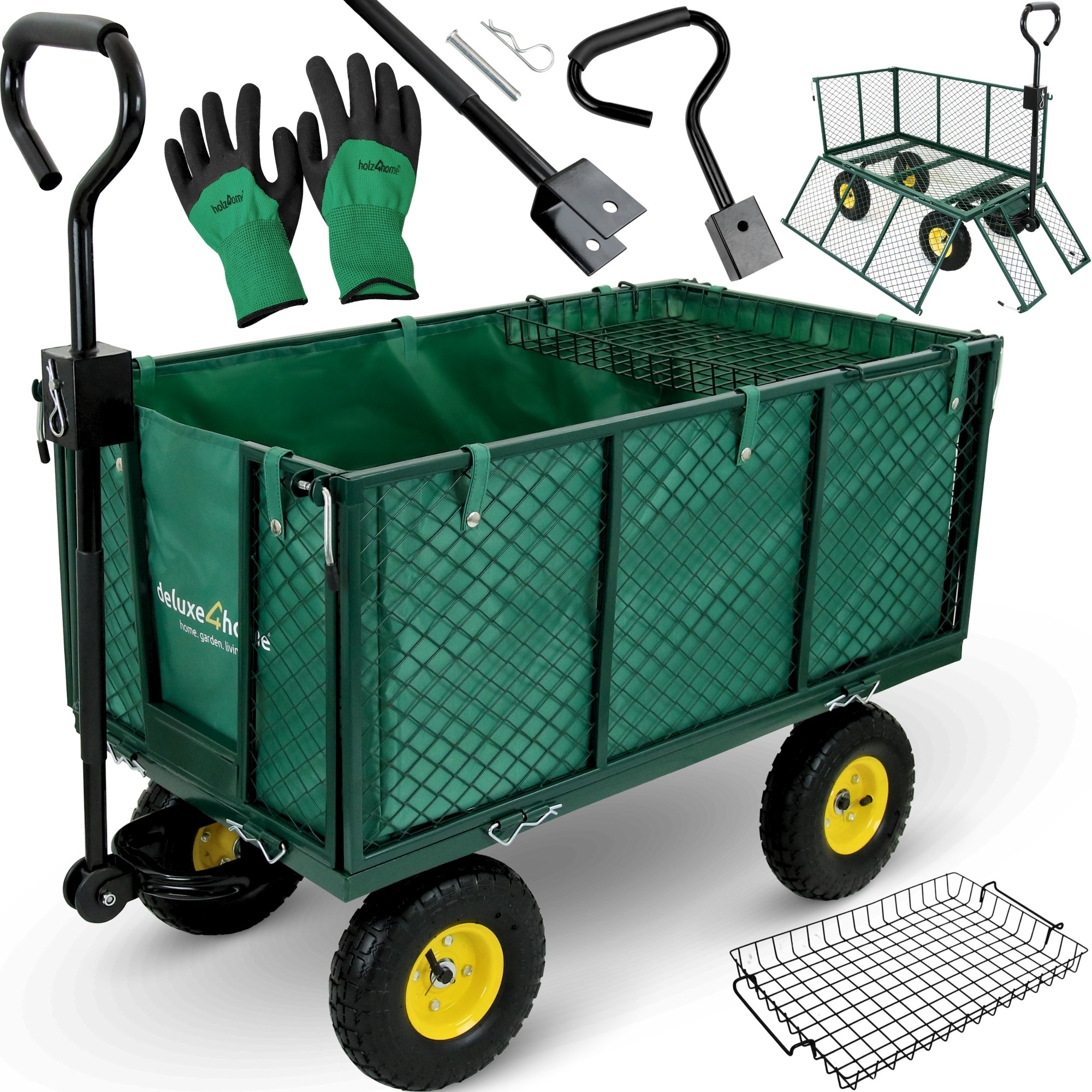 Bollerwagen | Transportwagen inkl. HandschuheGruen
