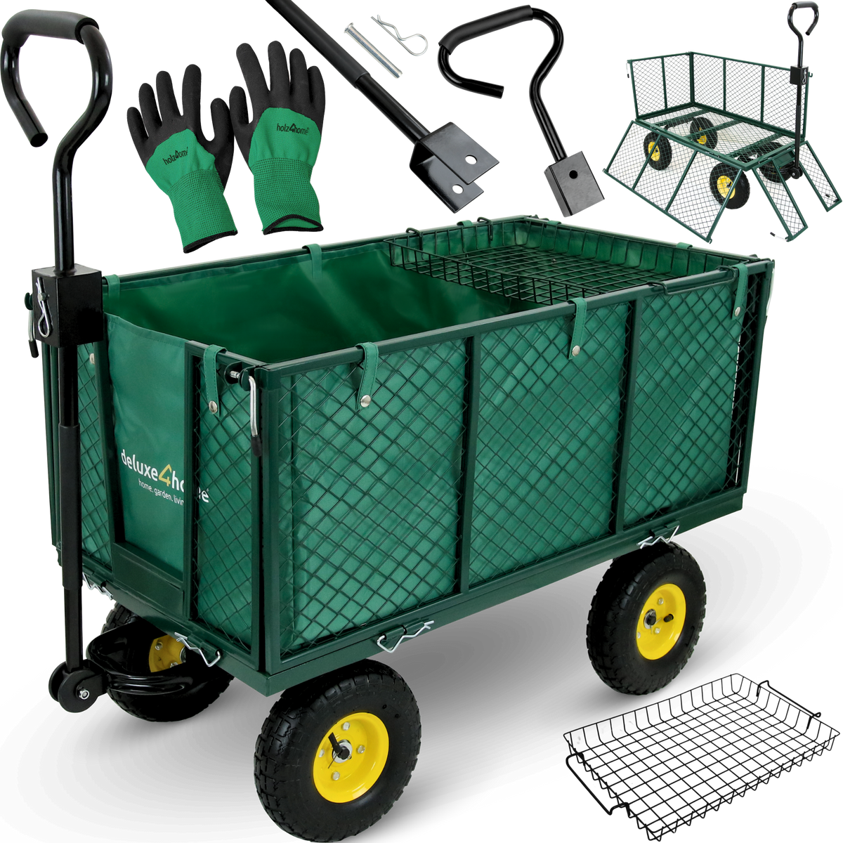 Bollerwagen | Transportwagen inkl. HandschuheGruen