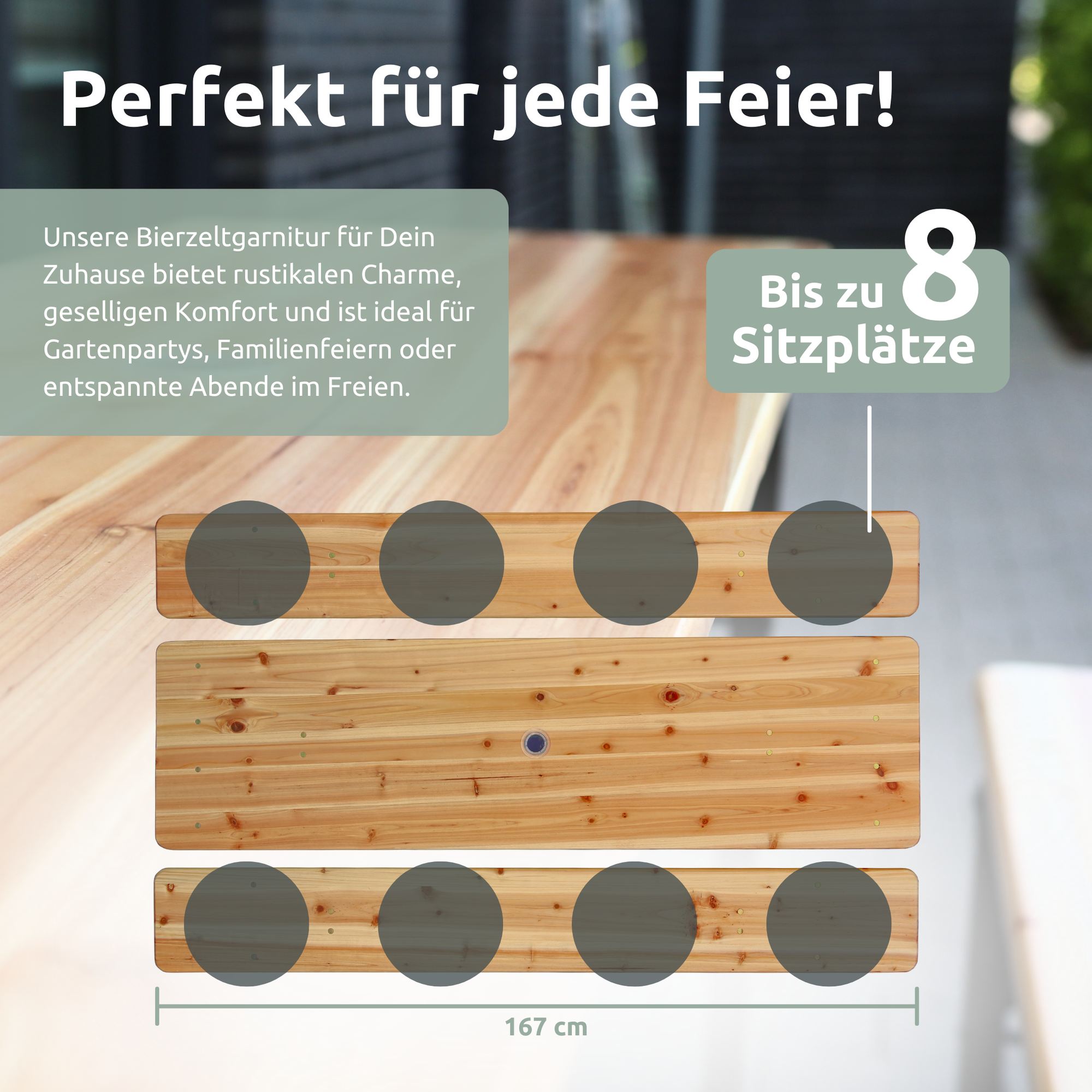 Bierzeltgarnitur - mehrteilig & klappbarMit Lehne