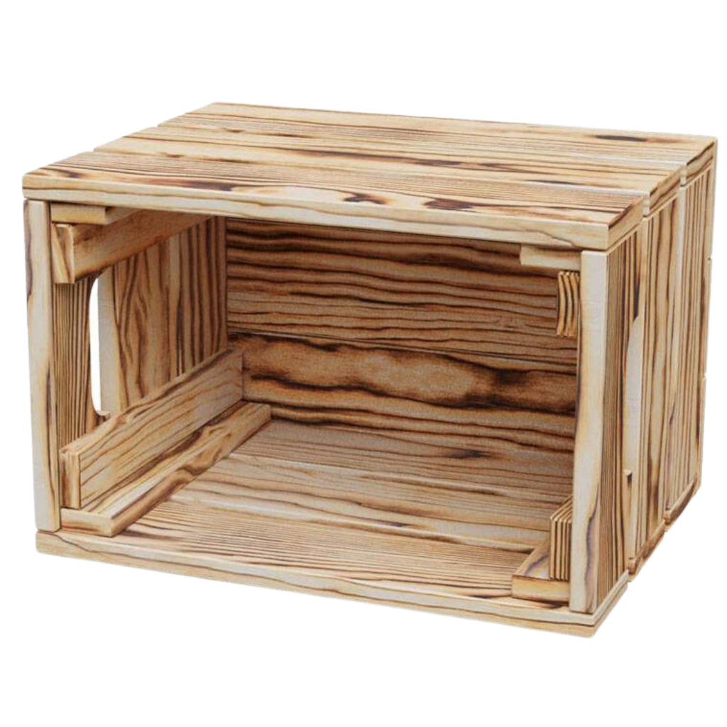 Holzkiste | Weinkiste „natur“ zum Dekorieren von holz4home®L / Geflammt