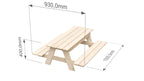 kalb | Kinder Picknicktisch Waldsee 100 x  40 x 93 x cm Gartenmöbel Bank & Tisch Massiv Echtholz KIDS