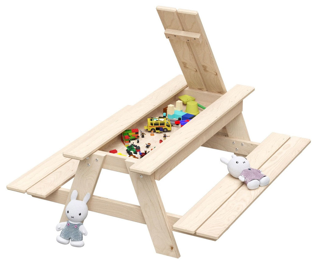 kalb | Kinder Picknicktisch Waldsee 100 x  40 x 93 x cm Gartenmöbel Bank & Tisch Massiv Echtholz KIDS