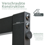 Kaminholzregal aus Metall Schwarz inkl. Ofenhandschuh60x25x100cm