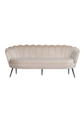 s_15015-885__1 Calais 3 Sitz Sofa 3 Sitzer Sofa Beige,Schwarz 78 x 79 x 180 Schaumstoff,Sperrholz,Polyester-Samt,Stahl