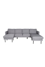 s_15559-655__1 Zoom Chaise Sofa Sofa Mit Chaiselongue Schwarz,Grau 154 x 80 x 260 Schaumstoff,Sperrholz,Polyester,Stahl