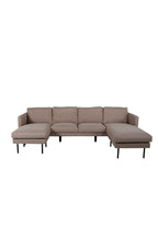 s_15559-657__1 Zoom Chaise Sofa Sofa Mit Chaiselongue Beige,Schwarz 154 x 80 x 260 Schaumstoff,Sperrholz,Polyester,Stahl