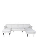 s_15559-660__1 Zoom Chaise Sofa Sofa Mit Chaiselongue Schwarz,Hellbeige 154 x 80 x 260 Schaumstoff,Sperrholz,Polyester,Stahl