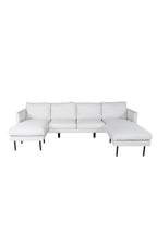 s_15559-660__1 Zoom Chaise Sofa Sofa Mit Chaiselongue Schwarz,Hellbeige 154 x 80 x 260 Schaumstoff,Sperrholz,Polyester,Stahl