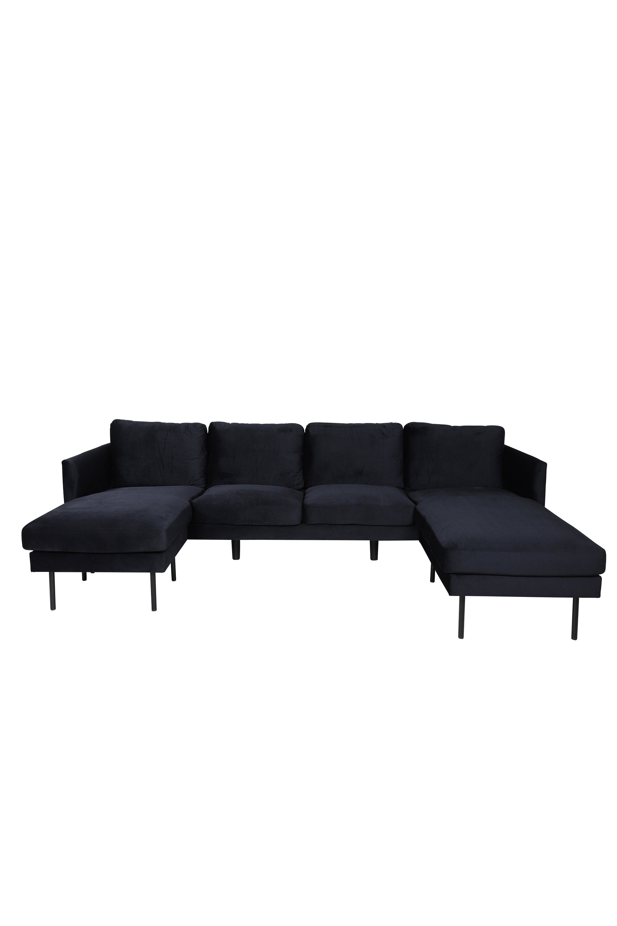 s_15559-888__1 Zoom Chaise Sofa Sofa Mit Chaiselongue Schwarz 154 x 80 x 260 Schaumstoff,Sperrholz,Polyester Samt,Stahl