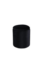s_15568-888__1 Limpen Pouf Sitzpouf Schwarz ⌀32 Polyester Teddy,Polyester Samt