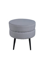 s_15577-995__1 Pot Hocker / Pouf Sitzpouf Schwarz,Grau ⌀40 Polyester Cord,Stahl