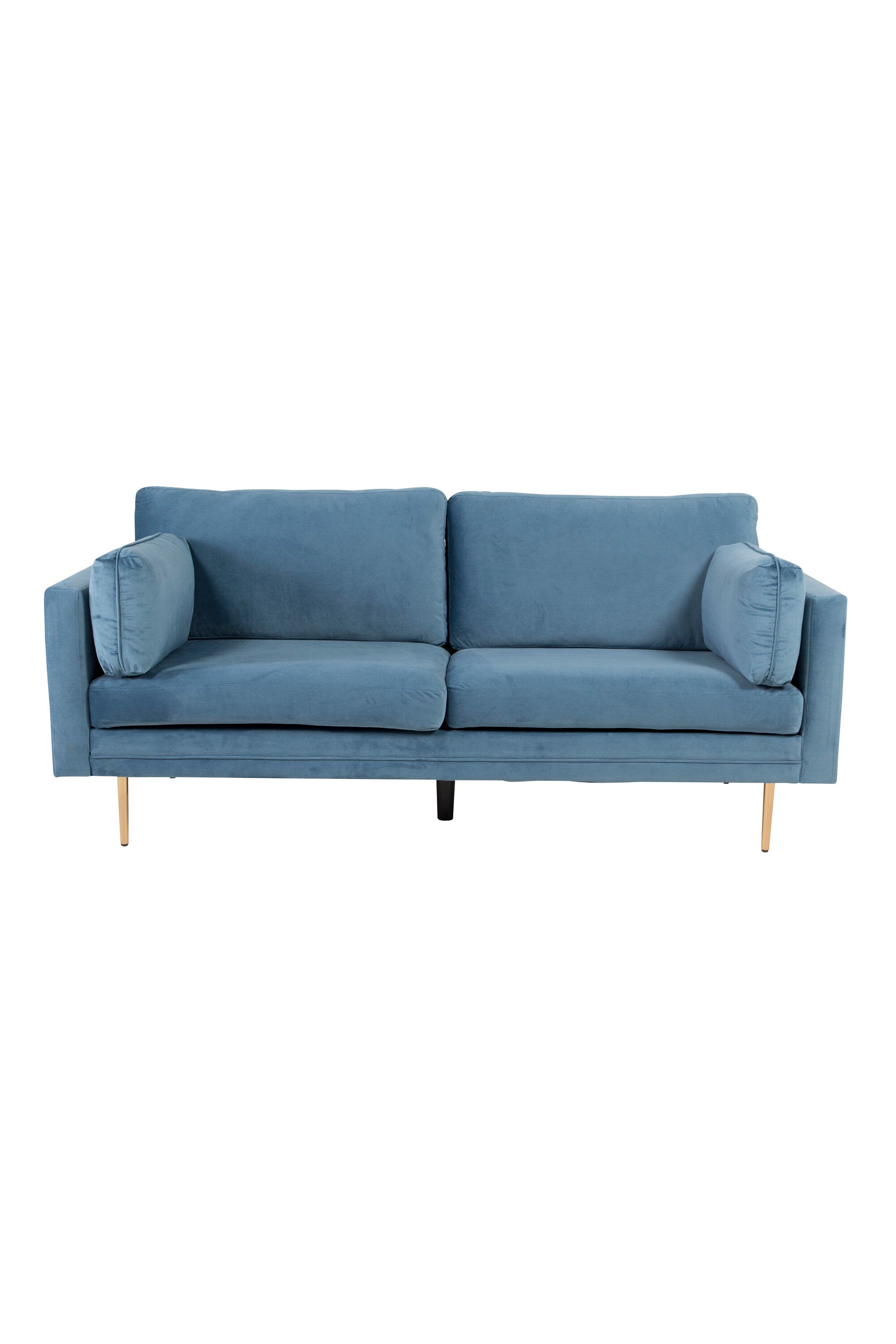 s_18045-987_1__1 Boom 3 Sitzer Sofa 3 Sitzer Sofa Blau,Gold 90 x 84 x 203 Schaumstoff,Sperrholz,Polyester-Samt,Stahl