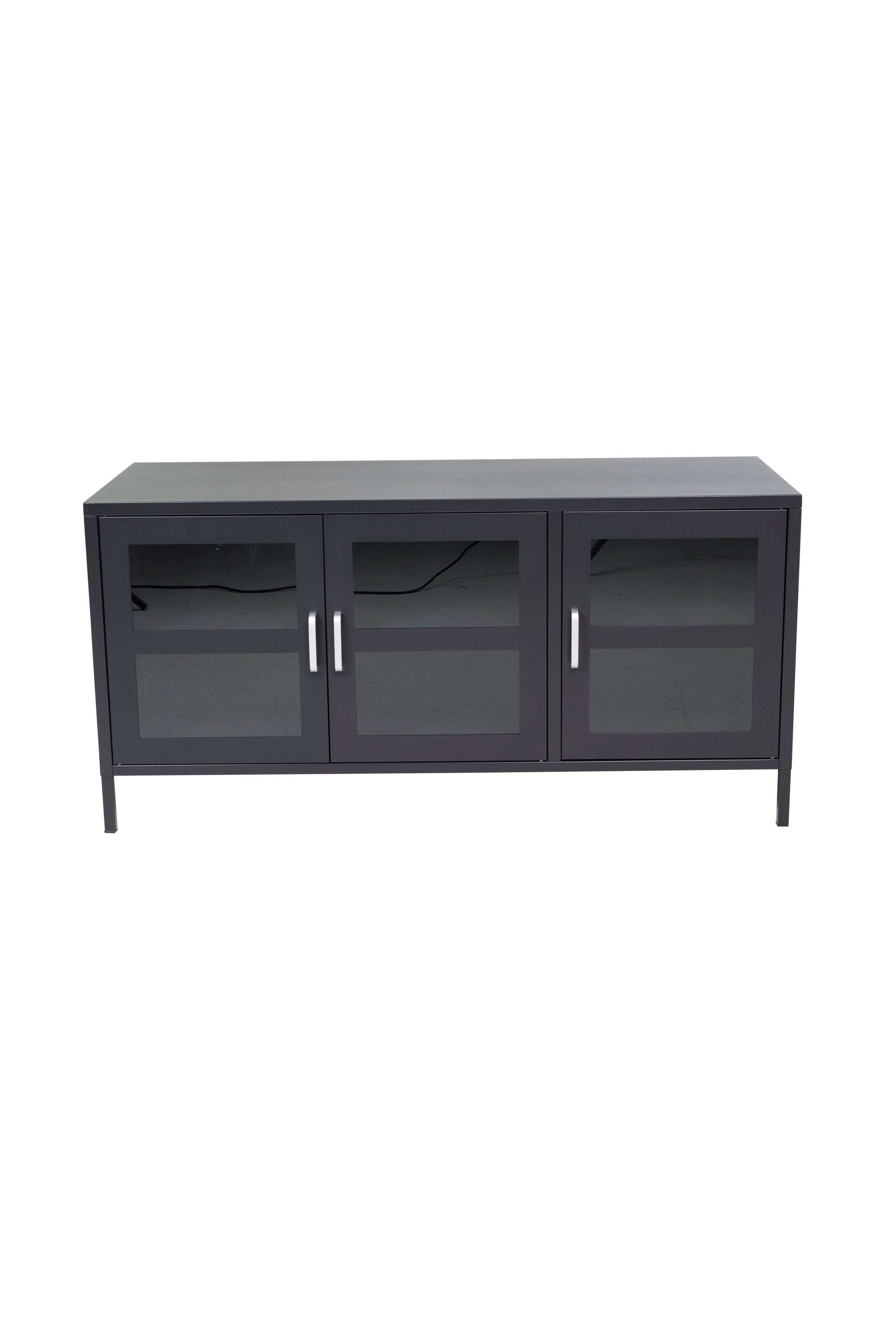 s_18065-208_1__1 Acero Tv Stand Tv Board Schwarz 48 x 58 x 120 Glas,Stahl