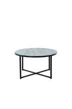 s_29906-328__1 Rock Table Couchtisch Schwarz,Weiß ⌀80 Glas,Marmor,Stahl