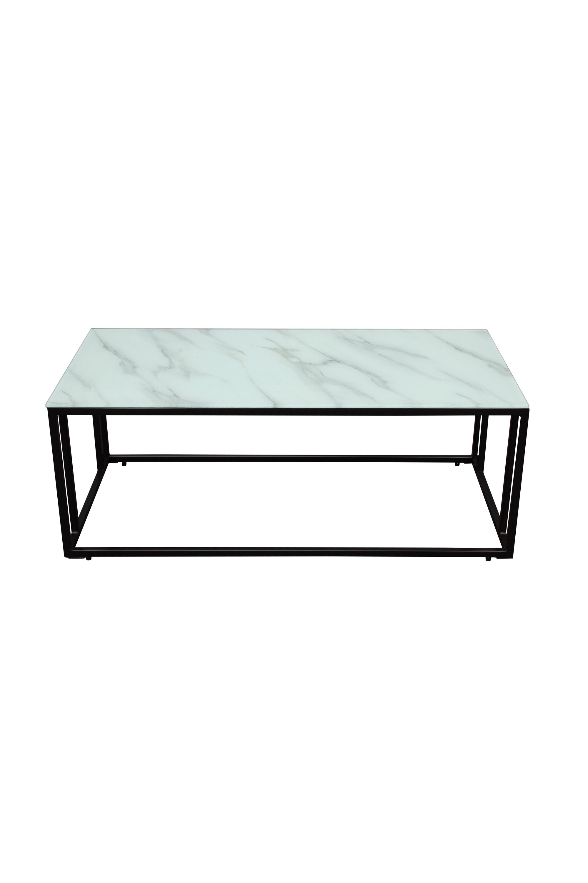 s_29915-328_1 Rock Table Couchtisch Schwarz,Weiß 120 x 60 Glas,Marmor,Stahl