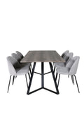 s_gr20268__1 Marina Rechteckiger Esstisch Set Rechteckiges Essgruppen Set Tisch: 75x180x90 Stuhl: 50x79,5x49