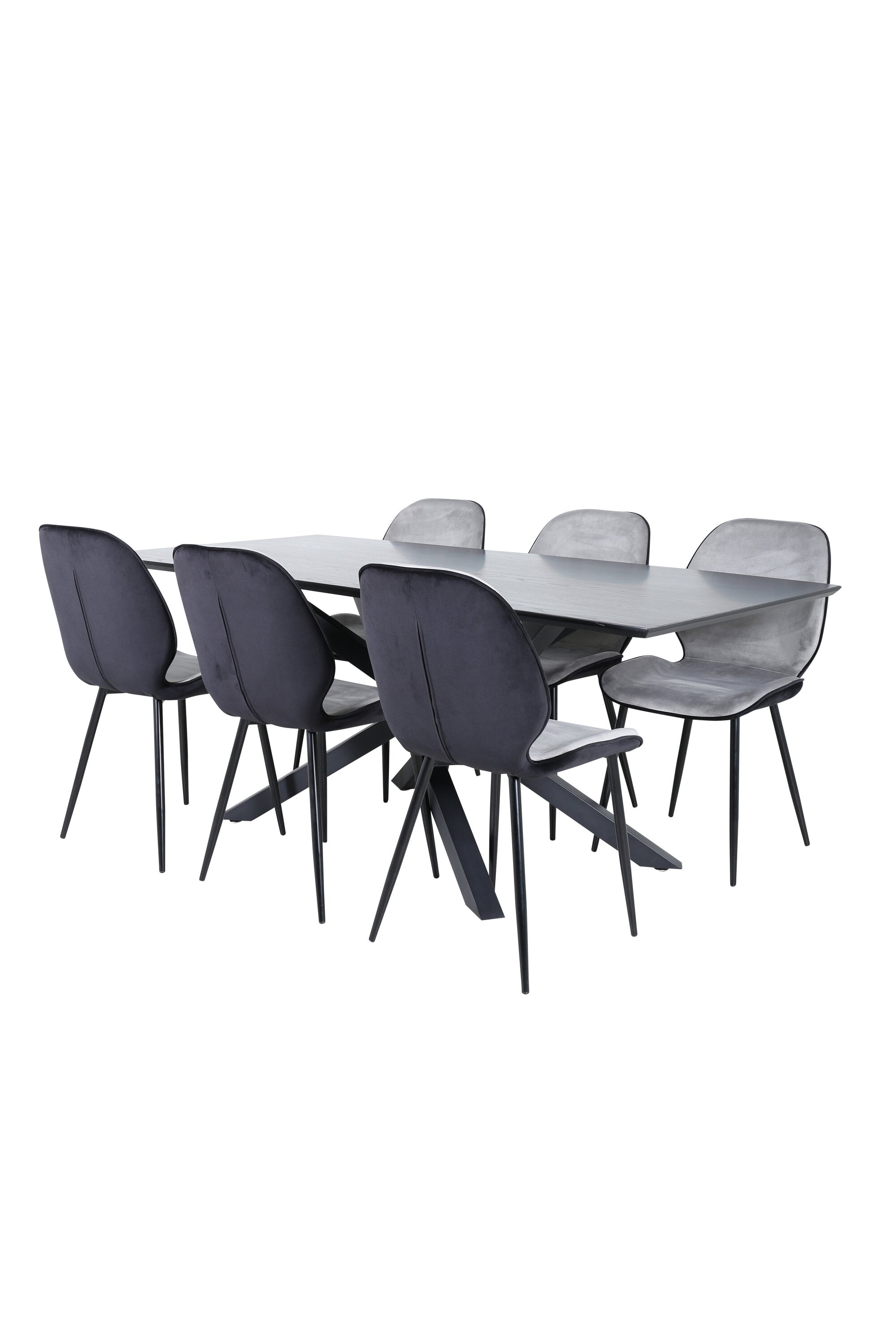 s_gr22525__1 Piazza Rechteckiger Esstisch Set Rechteckiges Essgruppen Set Table: 76x180x90 Chair: 57x89x47
