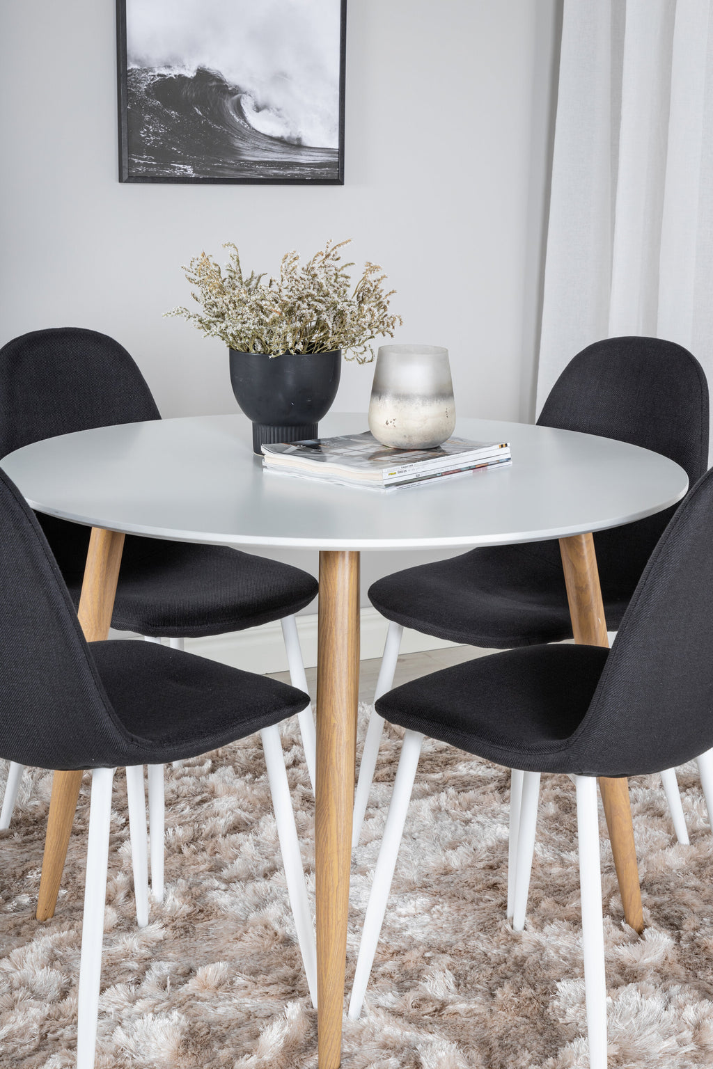 s_gr24074__13 Esszimmer Set Plaza Mit Stühlen Polar Rundes Essgruppen Set