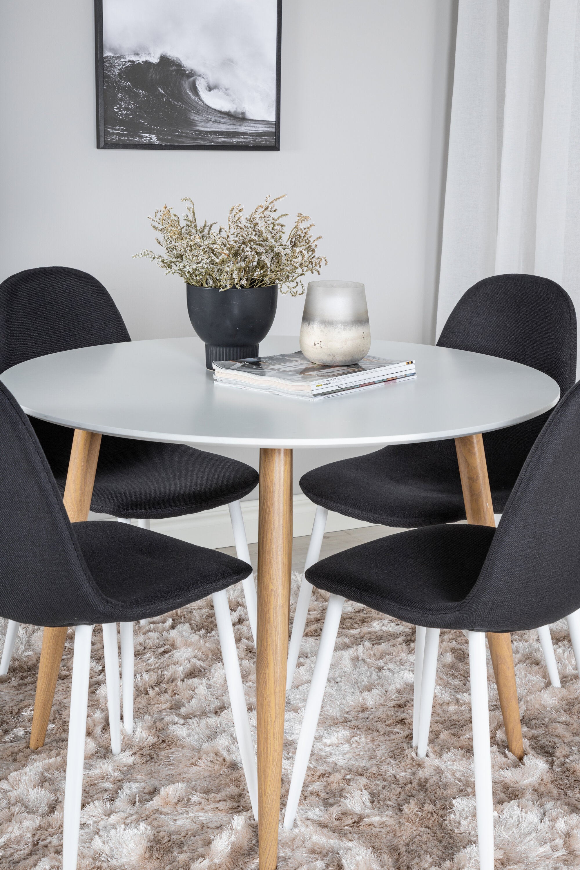 s_gr24074__13 Esszimmer Set Plaza Mit Stühlen Polar Rundes Essgruppen Set