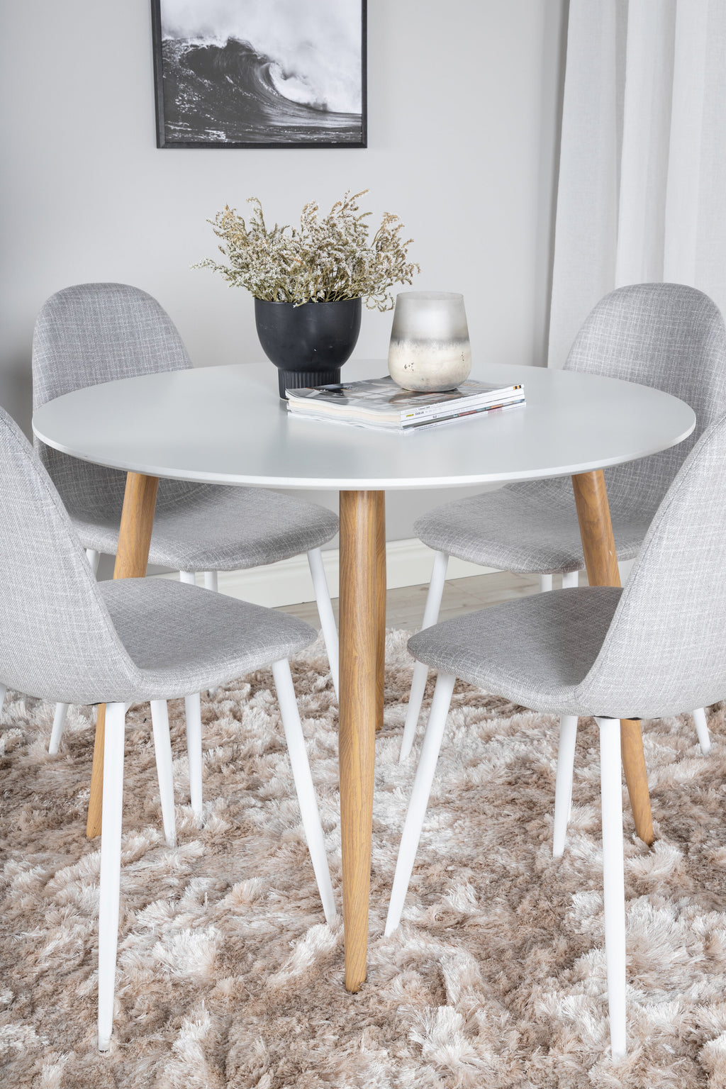 s_gr24075__13 Esszimmer Set Plaza Mit Stühlen Polar Rundes Essgruppen Set