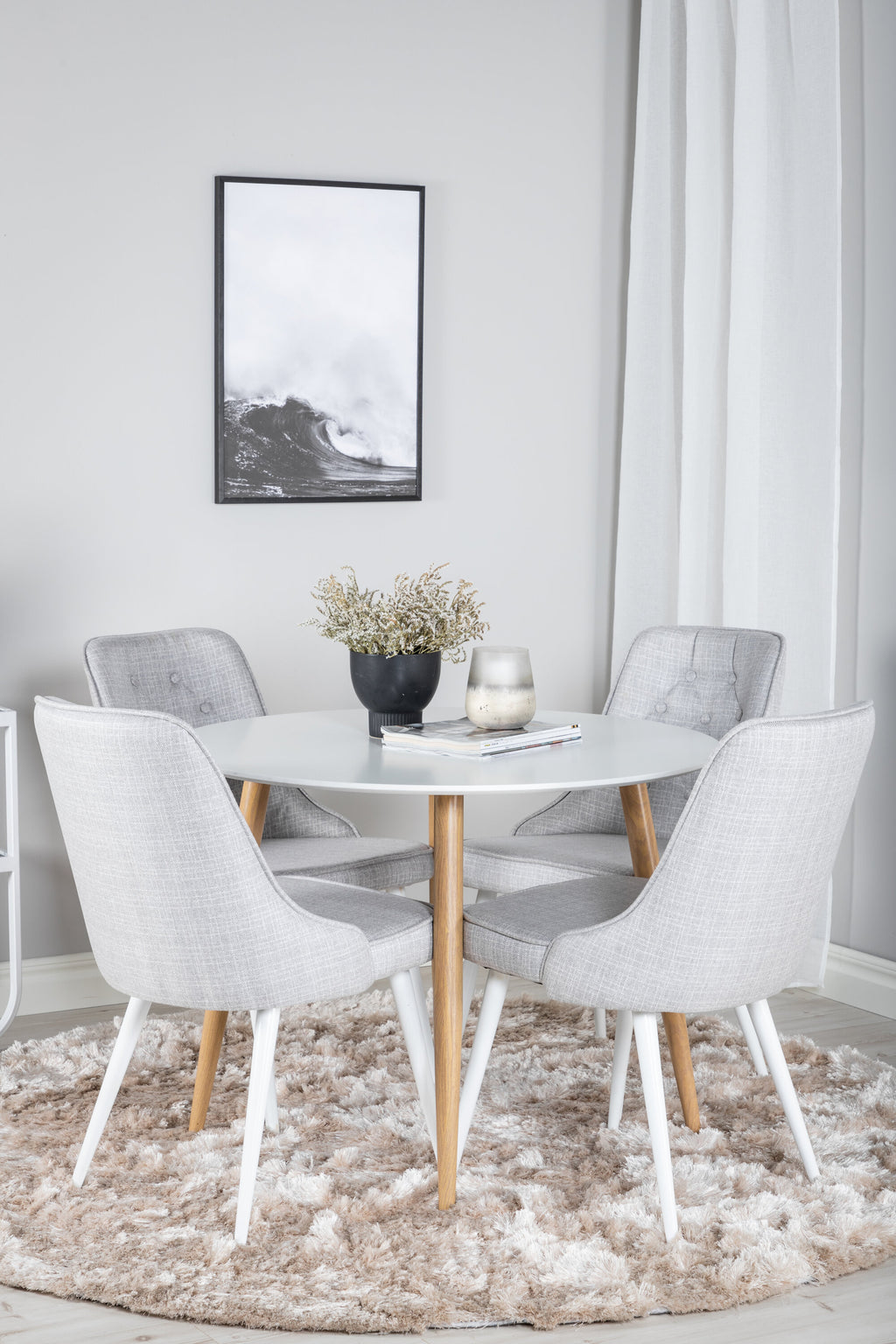 s_gr24077__10 Esszimmer Set Plaza Mit Stühlen Velvet Deluxe Rundes Essgruppen Set