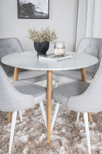 s_gr24077__13 Esszimmer Set Plaza Mit Stühlen Velvet Deluxe Rundes Essgruppen Set