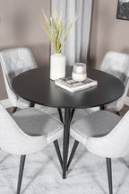 s_gr24122__13 Esszimmer Set Plaza Mit Stühlen Velvet Deluxe Rundes Essgruppen Set