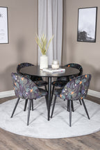 s_gr24123__10 Esszimmer Set Plaza Mit Velvet Stühlen Rundes Essgruppen Set