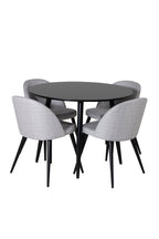 s_gr24124__1 Esszimmer Set Plaza Mit Samt Stühlen Rundes Essgruppen Set Default Title