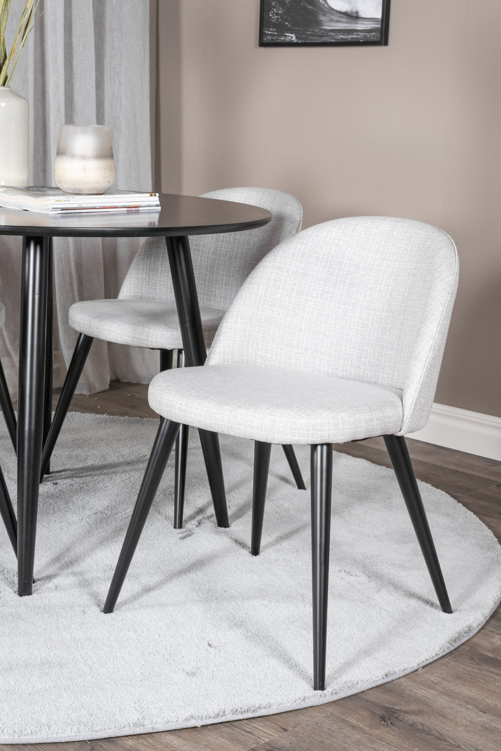 s_gr24124__12 Esszimmer Set Plaza Mit Samt Stühlen Rundes Essgruppen Set