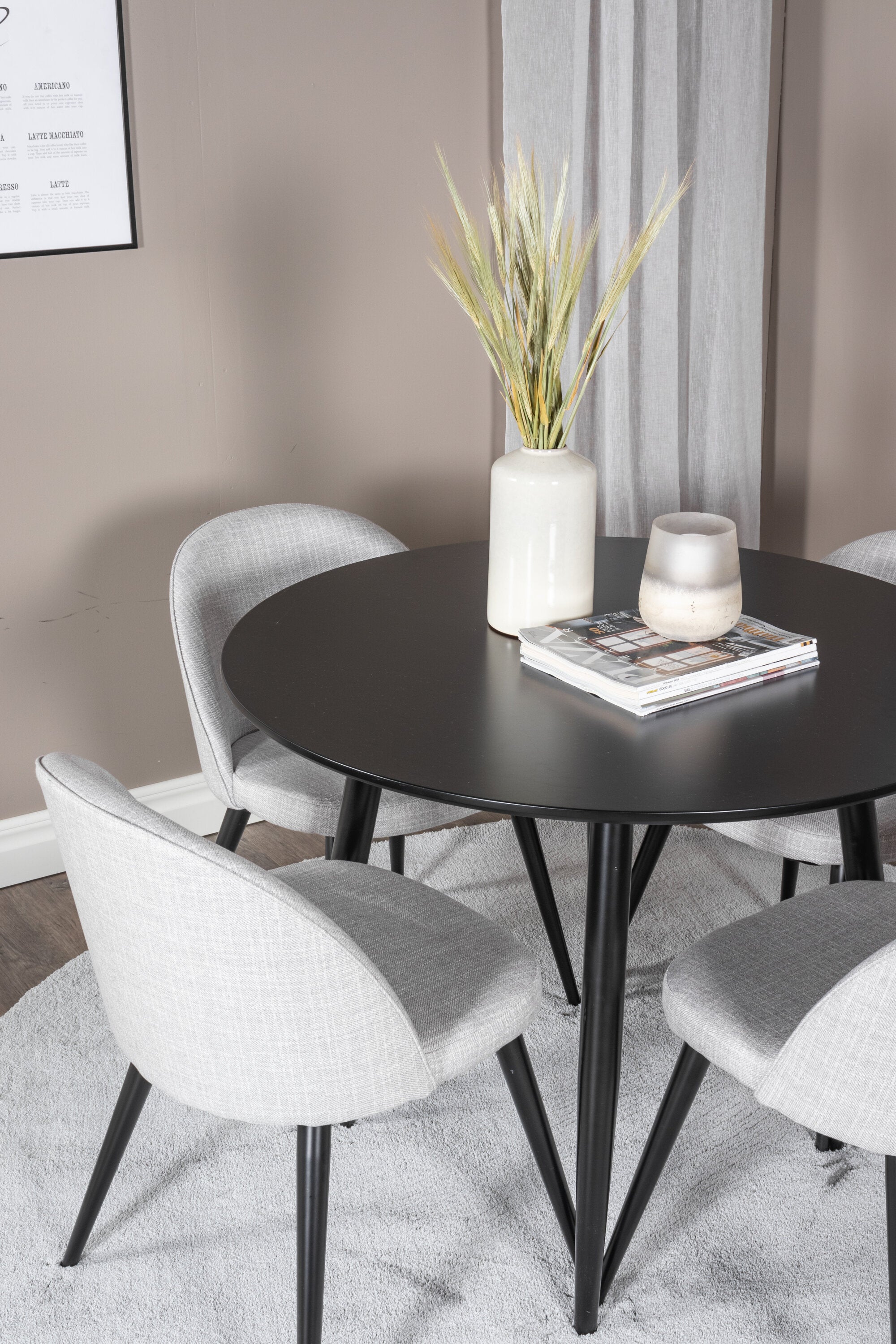 s_gr24124__13 Esszimmer Set Plaza Mit Samt Stühlen Rundes Essgruppen Set