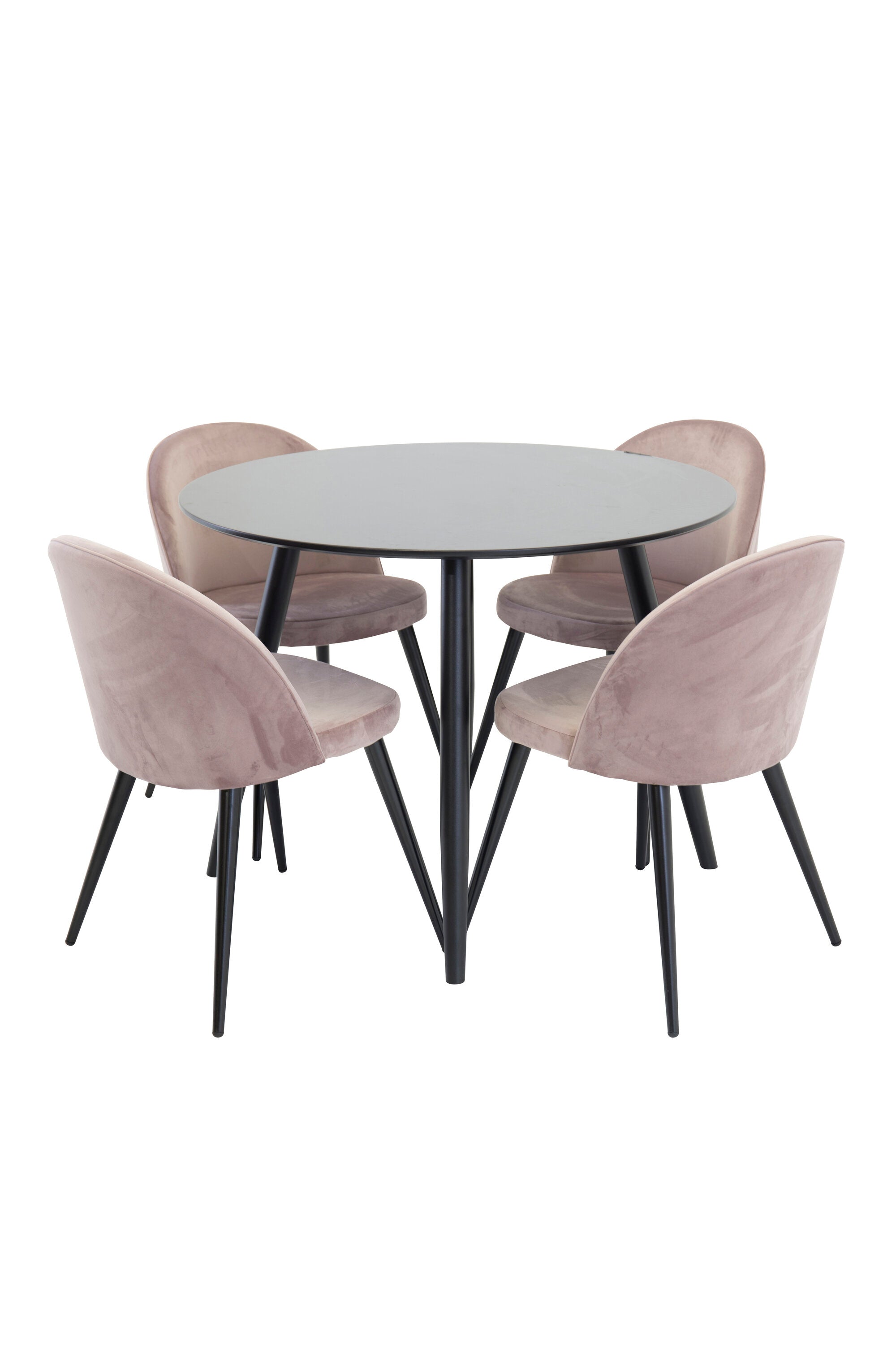 s_gr24129__2 Esszimmer Set Plaza Mit Velvet Stühlen Rundes Essgruppen Set Default Title