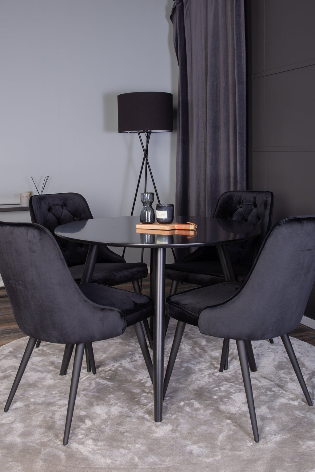 s_gr24142__10 Dining Set Plaza Mit Stühlen Velvet Deluxe Rundes Essgruppen Set