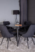 s_gr24142__10 Dining Set Plaza Mit Stühlen Velvet Deluxe Rundes Essgruppen Set