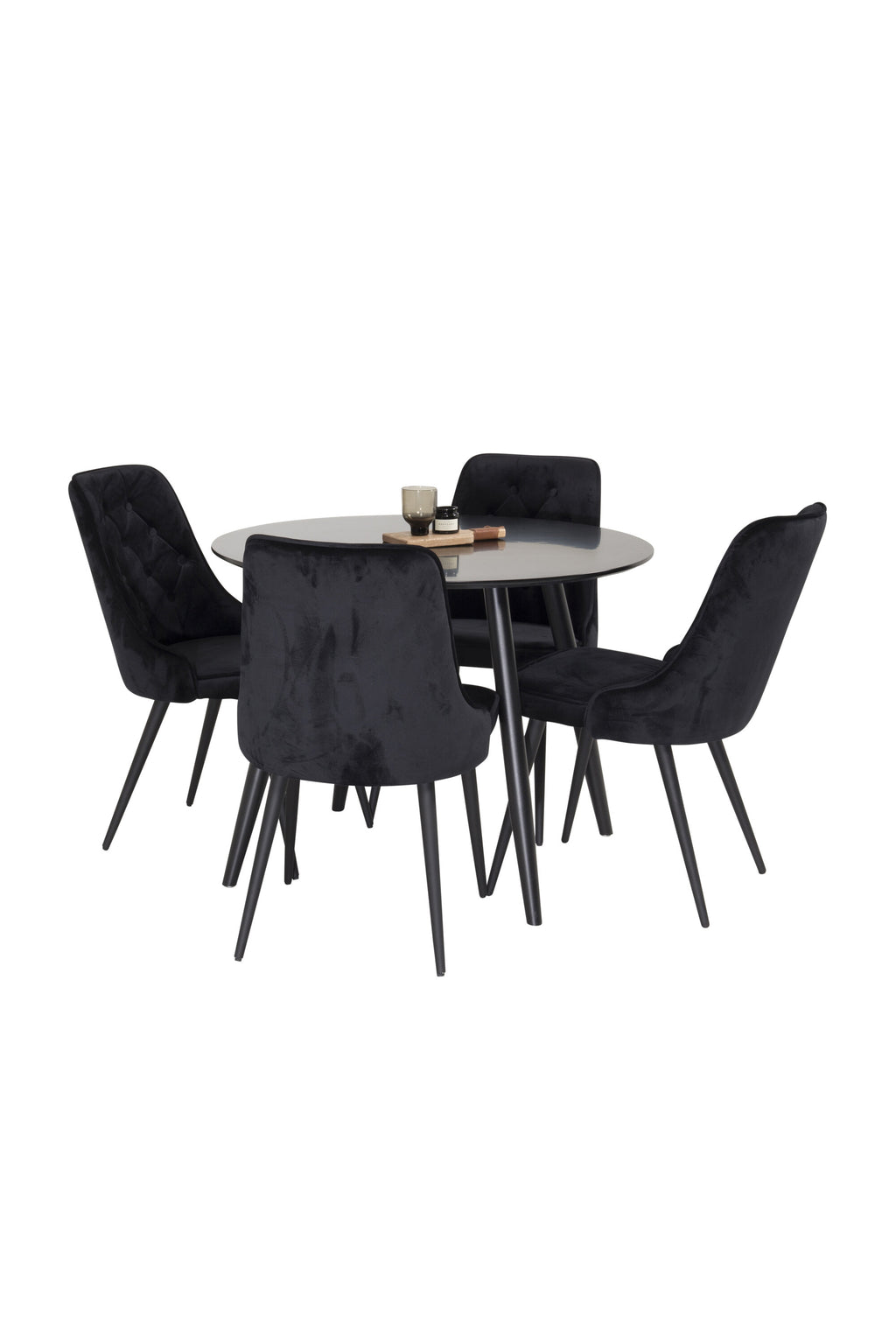 s_gr24142__3 Dining Set Plaza Mit Stühlen Velvet Deluxe Rundes Essgruppen Set