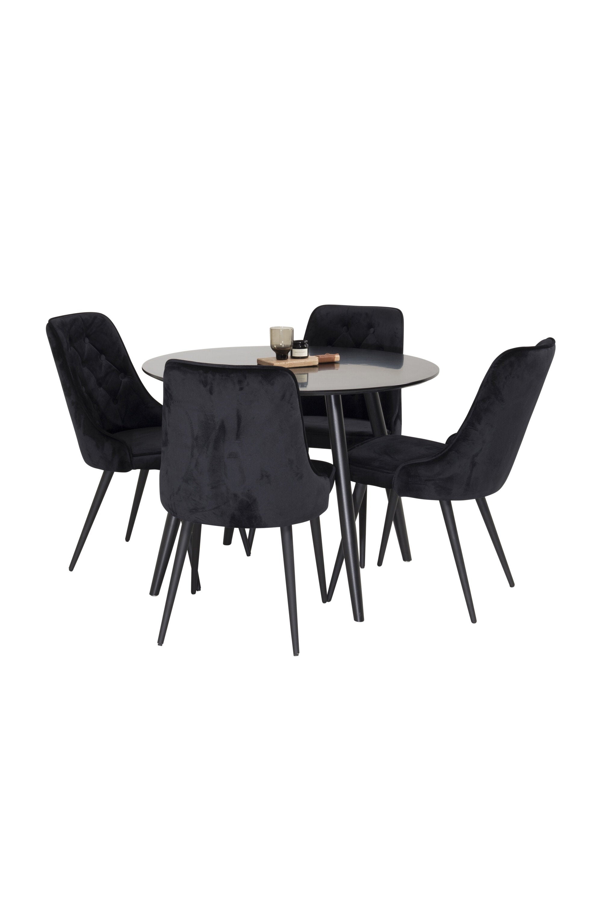 s_gr24142__3 Dining Set Plaza Mit Stühlen Velvet Deluxe Rundes Essgruppen Set