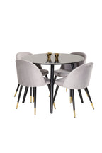 s_gr24150__1 Esszimmer Set Plaza Mit Velvet Stühlen Rundes Essgruppen Set Default Title