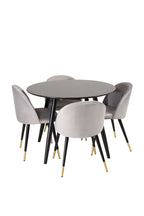 s_gr24150__2 Esszimmer Set Plaza Mit Velvet Stühlen Rundes Essgruppen Set