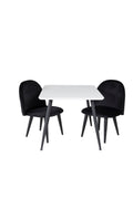 s_gr24154__1 Dining Set Polar Mit Stühlen Samt Rechteckiges Essgruppen Set Default Title