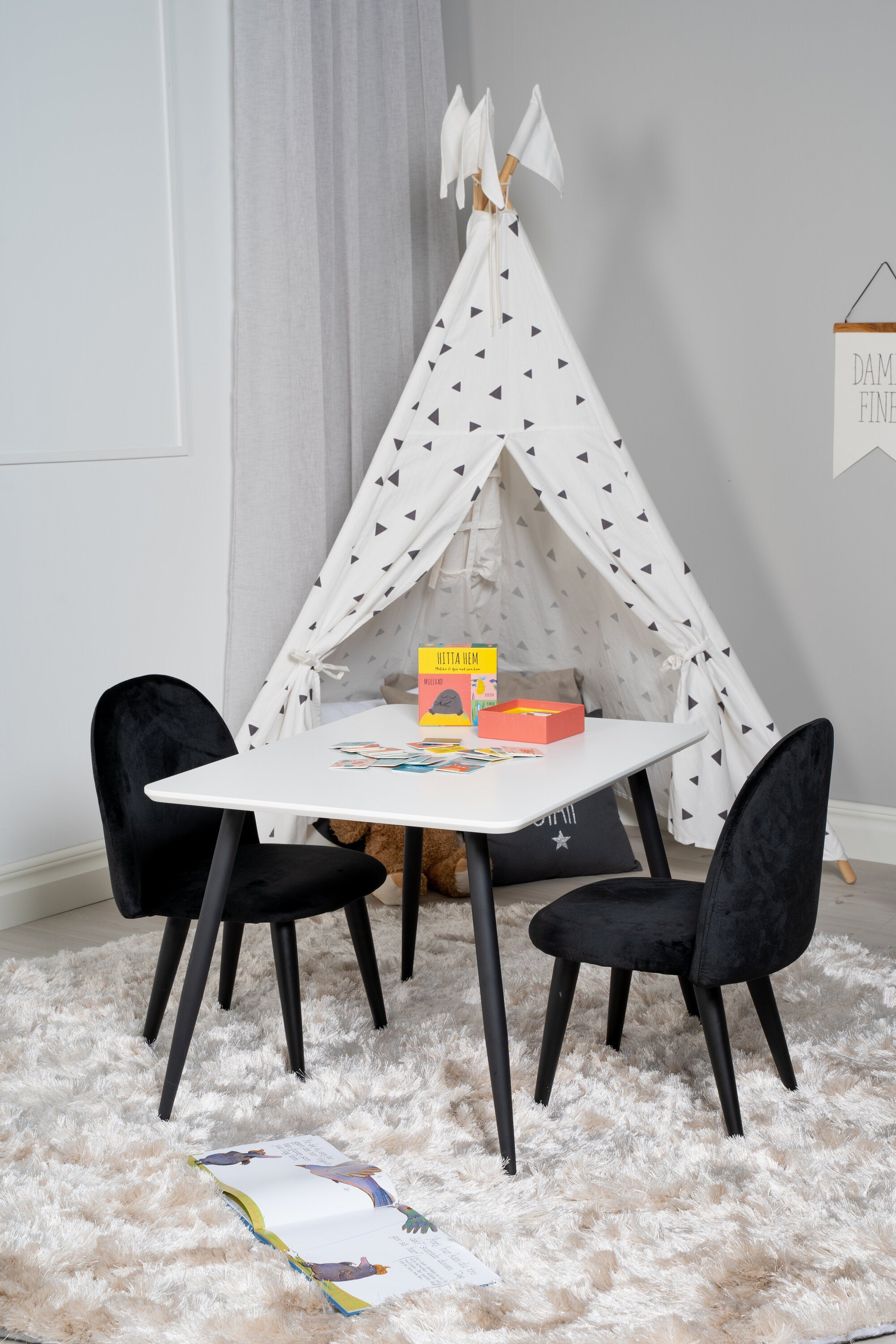 s_gr24154__10 Dining Set Polar Mit Stühlen Samt Rechteckiges Essgruppen Set