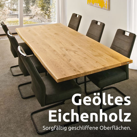 Massivholztisch I Esszimmertisch220x100cm / Gerade Kante / Hora Spider