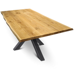 tischplatte_mit_bk_hora_spider_104caa0d-e601-458f-8561-1fb6176e8a1e Massivholztisch Eiche, 4cm massive Tischplatte, geölt, robust & zeitloses Design für Esszimmer, Büro & Konferenzraum, Esstisch Baumkante