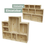 6 tlg. Set Holzkiste | Weinkiste zum Dekorieren von holz4home®Natur